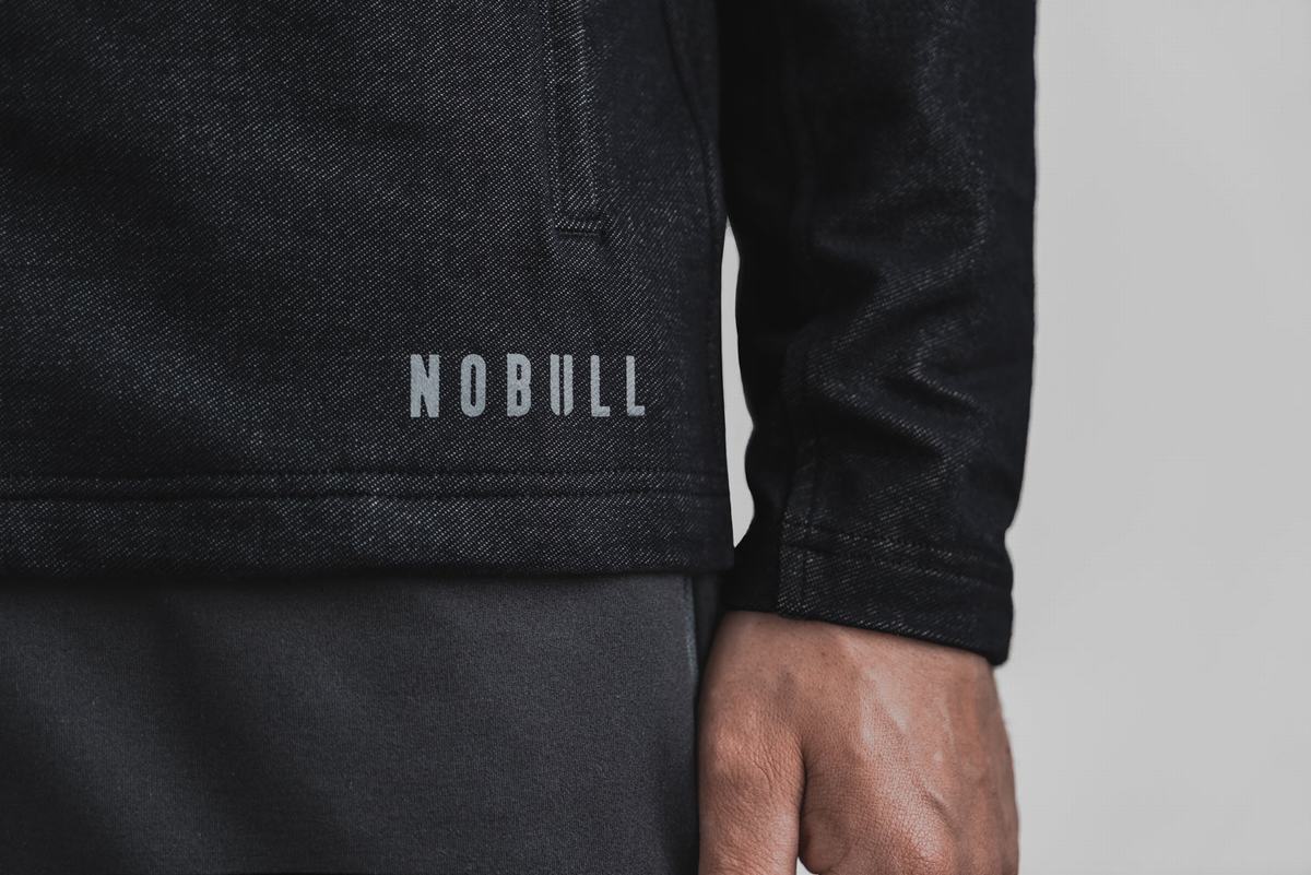 Nobull Twill Zip-up Men's Jackets Black | Australia (PS2094)